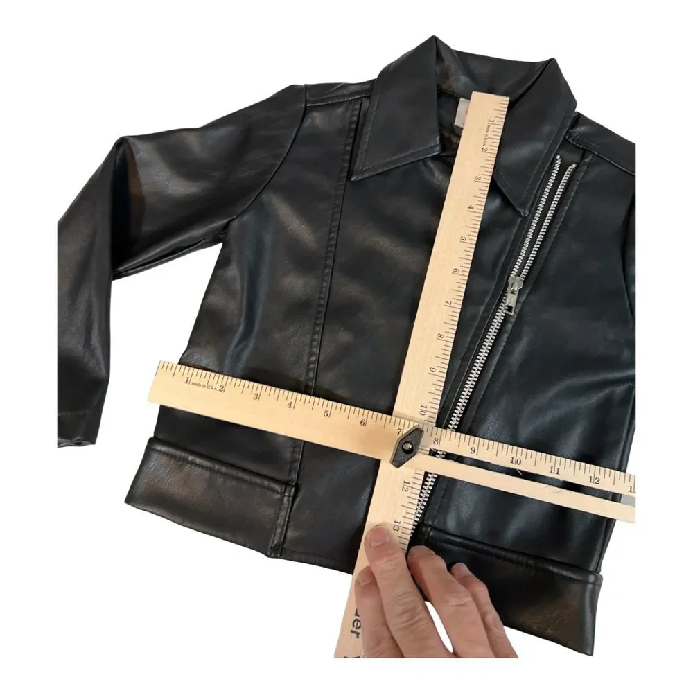 Wonder  Nation Biker Jacket‎ Faux Black Leather Kid's XS